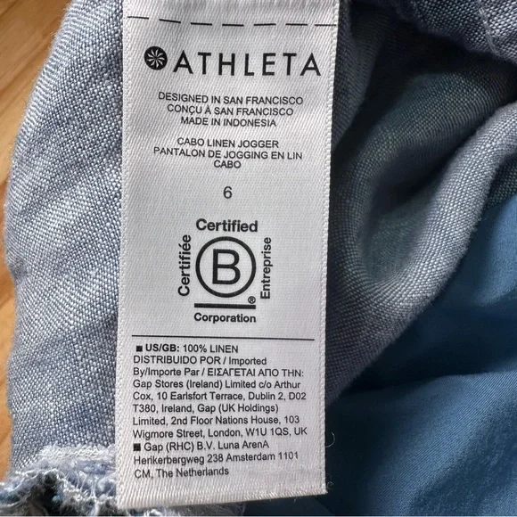 Athleta Cabo Linen Jogger in Chambray Blue size 6. - Picture 9 of 9